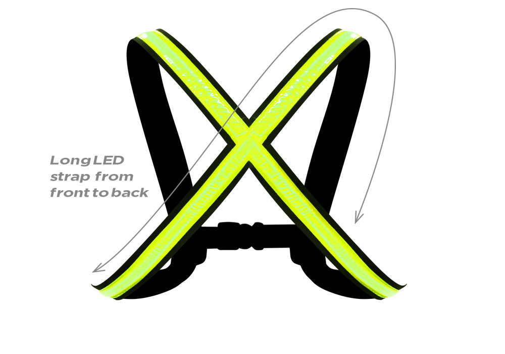 StreetGlow High-Visible LED Vest, Warnweste mit LED-Licht