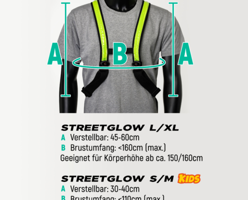 StreetGlow High-Visible LED Vest, Warnweste mit LED-Licht
