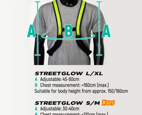 StreetGlow High-Visible LED Vest, Warnweste mit LED-Licht